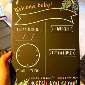 Welcome baby sign tropical island vibes never used
